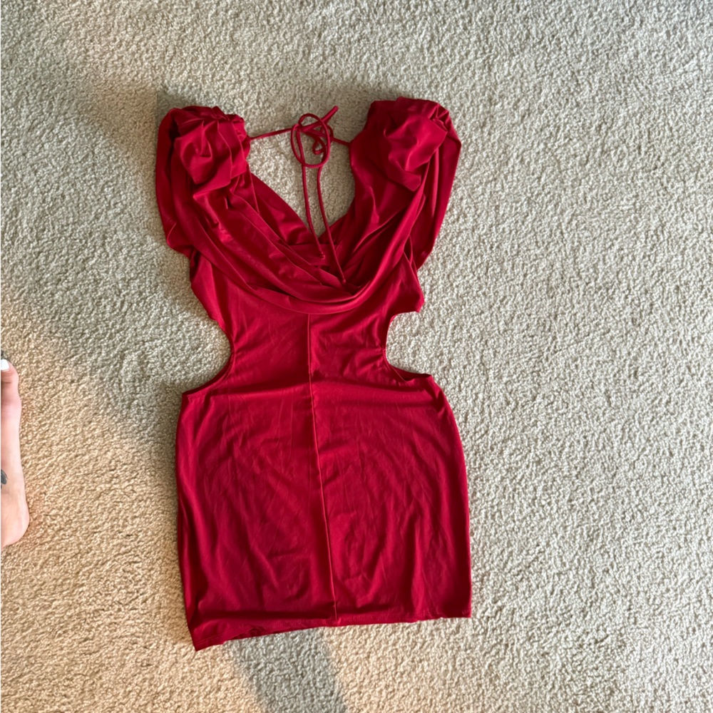 Fashion Nova Red Backless Dress